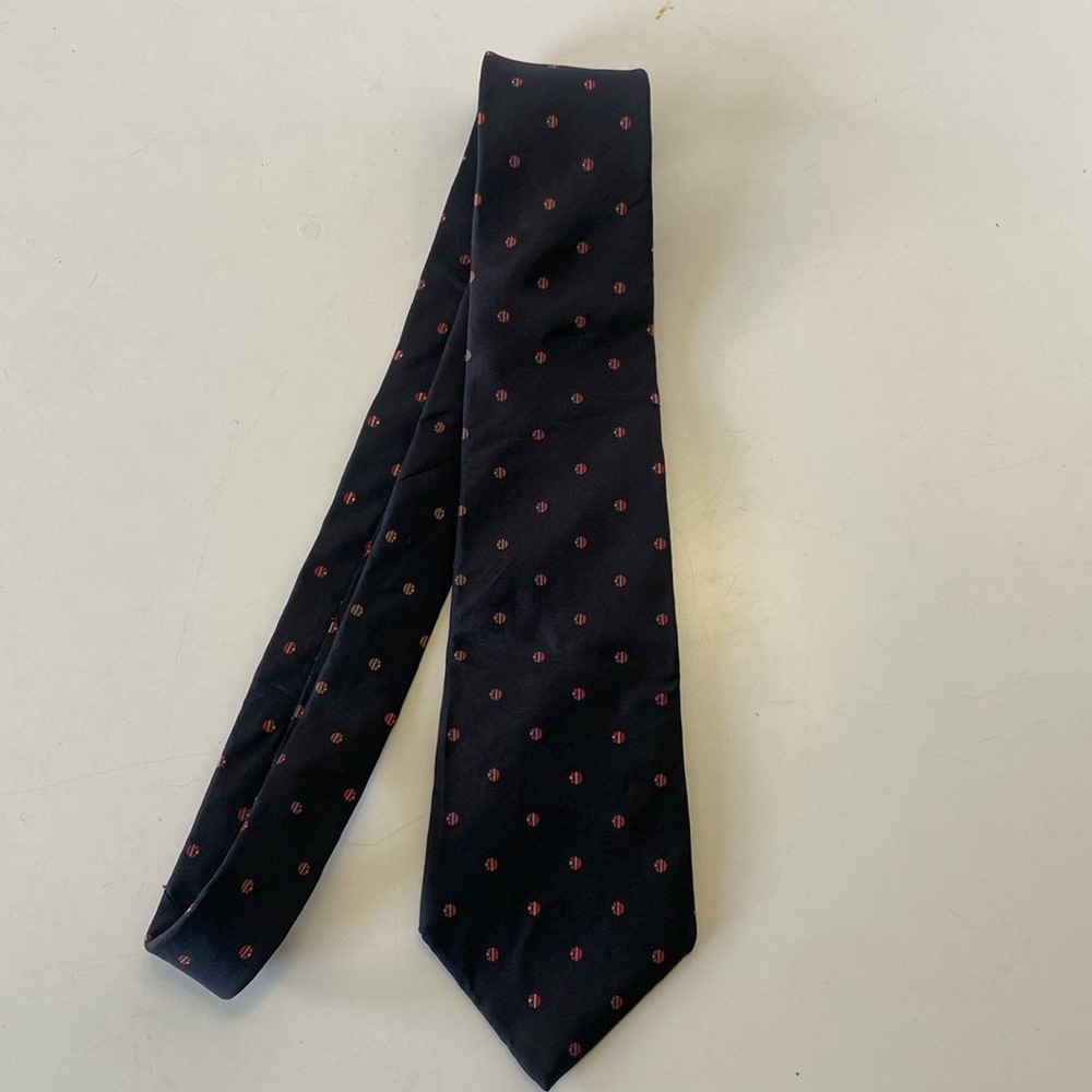 Christian Dior Black Tie with Reddish Dots
